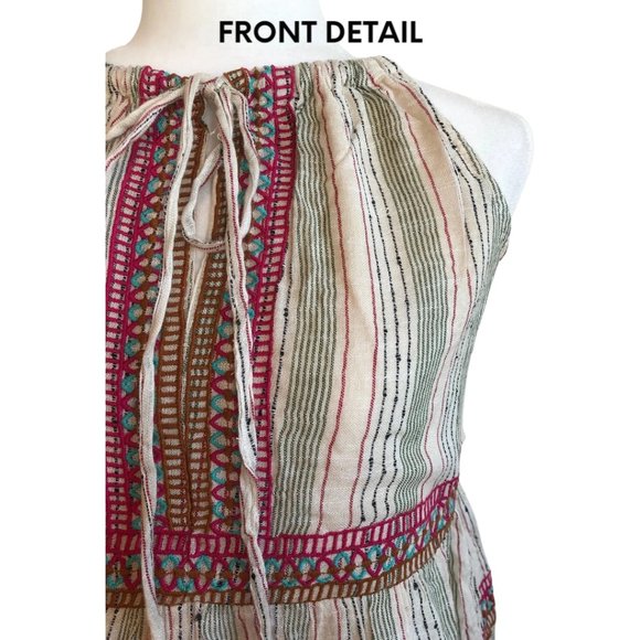 SALE!!!!!! NWT THML Stripe Linen Top with Embroidery - Picture 2 of 6